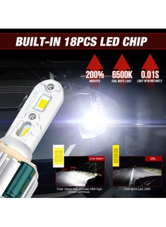 Excefore 2 PCS H15 LED Headlight Bulb,  White Extremely Bright Daytime Running Light, 120W 12000LM High Brightnes, 6500K,Suitable for Audi Mercedes Benz BMW VW  - Image 2