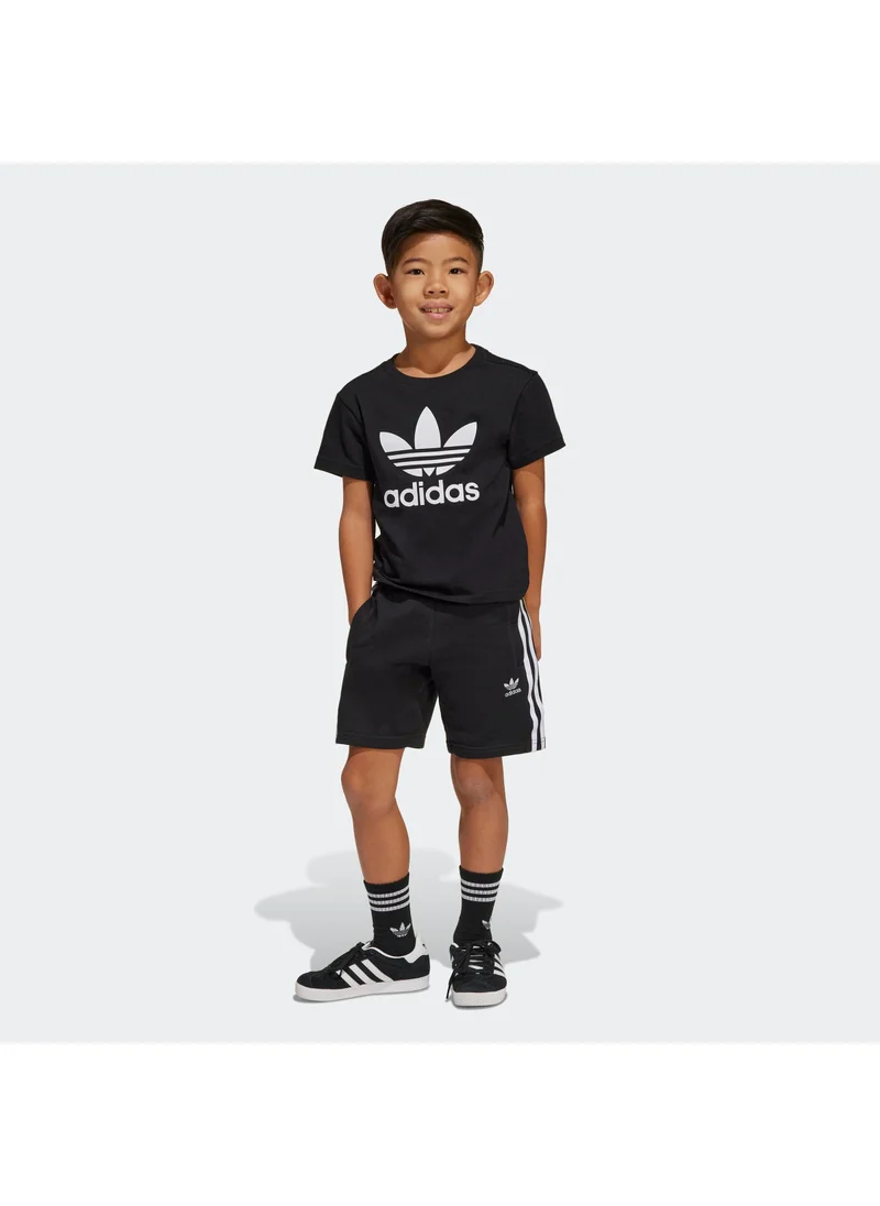 adidas طقم تي شيرت قصير أسود للأطفال من أوريجينالز