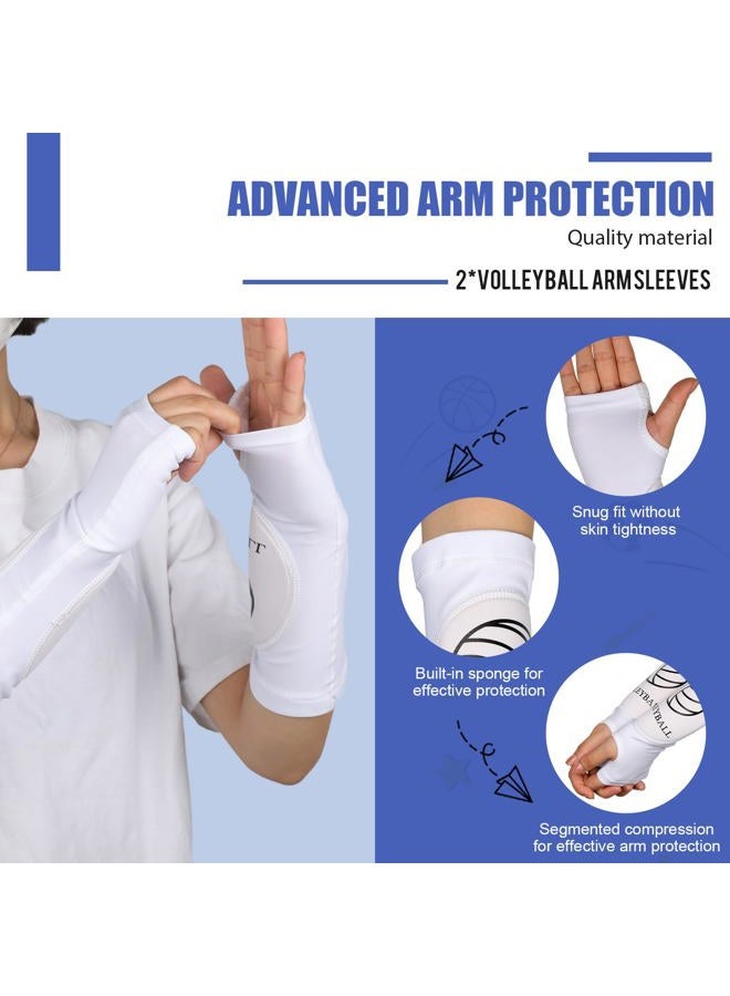 Shappy 2 Pcs Volleyball Arm Sleeves Forearm Sleeves Volleyball Arm Pads for Boys Girls Teen Youth Wrist Guard (White,Small) - Image 5