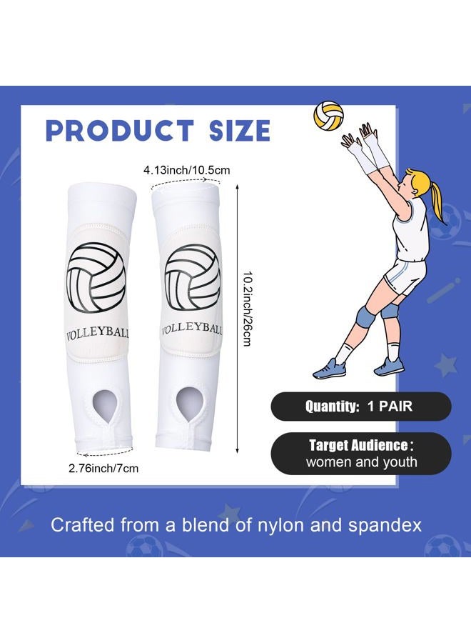 Shappy 2 Pcs Volleyball Arm Sleeves Forearm Sleeves Volleyball Arm Pads for Boys Girls Teen Youth Wrist Guard (White,Small) - Image 2