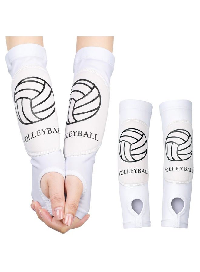 Shappy 2 Pcs Volleyball Arm Sleeves Forearm Sleeves Volleyball Arm Pads for Boys Girls Teen Youth Wrist Guard (White,Small) - Image 1