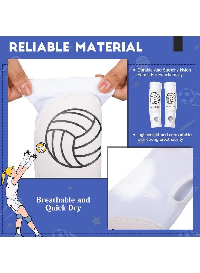 Shappy 2 Pcs Volleyball Arm Sleeves Forearm Sleeves Volleyball Arm Pads for Boys Girls Teen Youth Wrist Guard (White,Small) - Image 4
