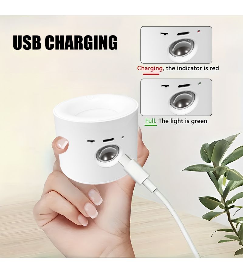 مصباح حائط مغناطيسي LED، ضوء ليلي ذكي مع 3 مستويات سطوع، قابل لإعادة الشحن عبر USB، اللون الأبيض، لتزيين غرفة النوم وغرفة المعيشة - Image 3