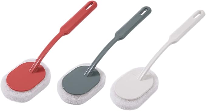 Long Handle Bath Shower Scrubber Sponge Wipes Assorted Color 30X11 5X3CM Cleaning Tool For Kitchen Tile Floor - Image 1