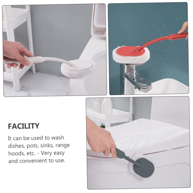 Long Handle Bath Shower Scrubber Sponge Wipes Assorted Color 30X11 5X3CM Cleaning Tool For Kitchen Tile Floor - Image 3