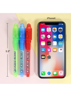 MaleDen Invisible Ink Pen, Upgraded Spy Invisible Ink Pen With Uv Light Magic Marker For Secret Message And Kids Halloween Goodies Bags Toy (6Pcs)  - Image 5