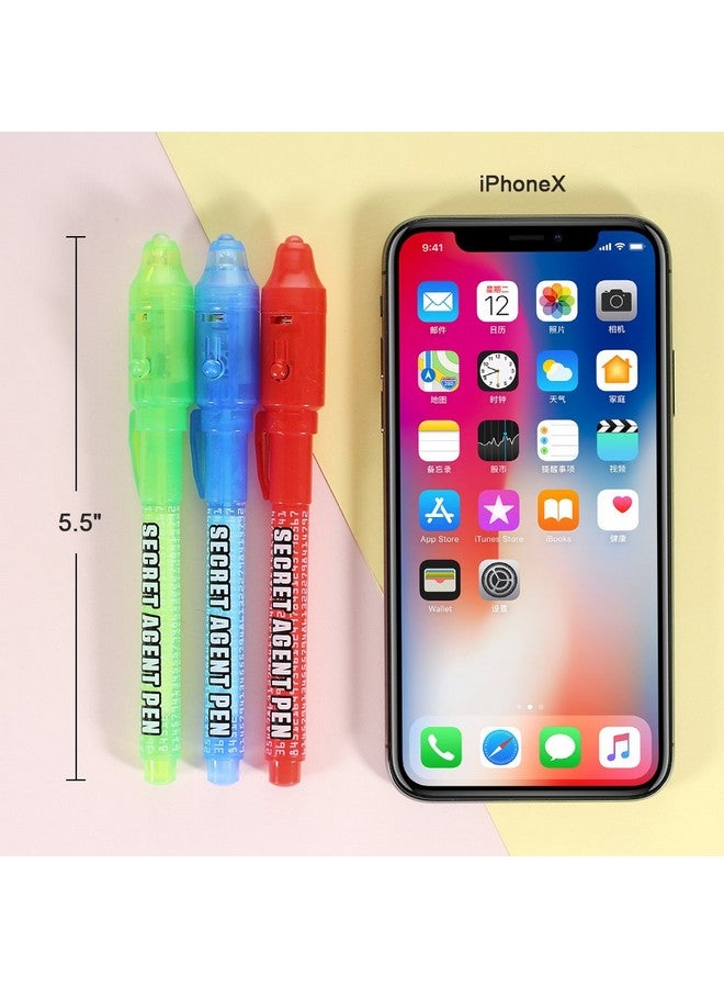 ماليدين قلم حبر غير مرئي، قلم حبر غير مرئي مطور مع ضوء الأشعة فوق البنفسجية لعلامات سحرية للرسائل السرية وحقائب هدايا الهالوين للأطفال (6 قطع) - Image 5