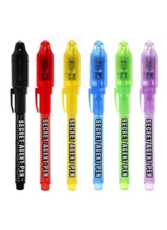 MaleDen Invisible Ink Pen, Upgraded Spy Invisible Ink Pen With Uv Light Magic Marker For Secret Message And Kids Halloween Goodies Bags Toy (6Pcs)  - Image 1
