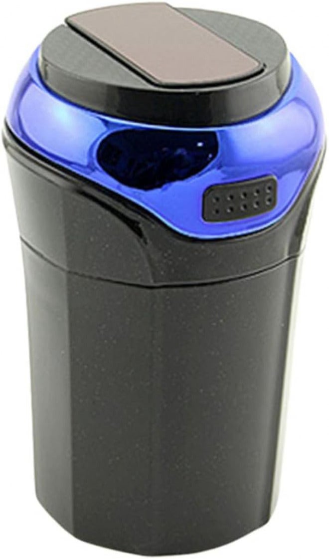 Car Ash Tray with Led Light Detachable Lighter Black Blue Fit Cup Holders Safe Cigarette Storage - Image 1