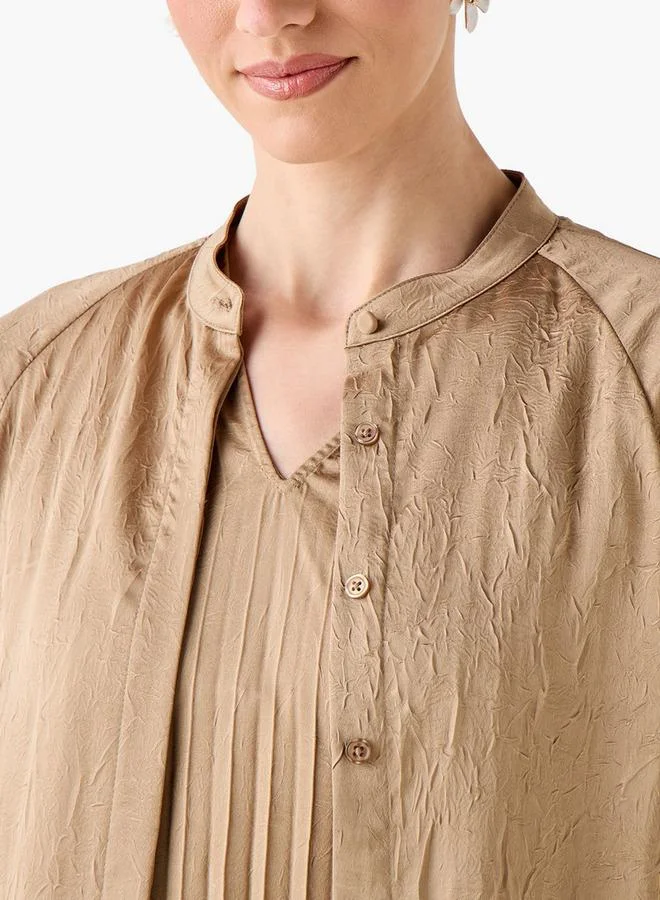 ايكونيك Iconic Pleated A line Women Dress with Longline Shrug