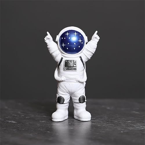 Ni-JASW Blue White Astronaut Statues Set of 4, Spaceman Sculpture Figurines Outer Space Theme Decor for Nursery Room Cake Topper - Image 2