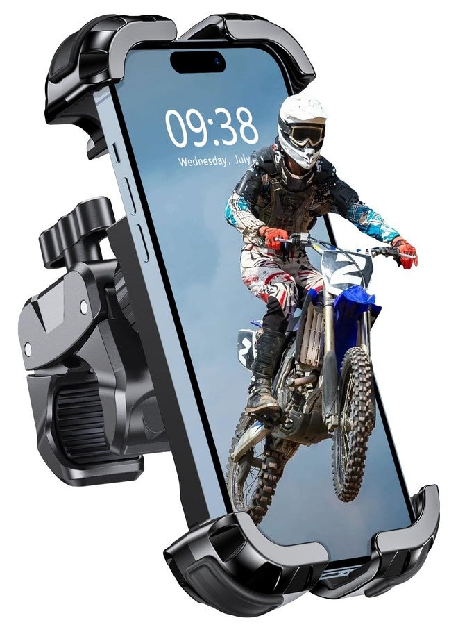Zewdov Motorcycle Phone Holder, Bike Phone Holder [1S Lock] [Secure Protection], 360° Rotatable Phone Holder for MTB / Scooter Handlebar, Compatible with - Image 1