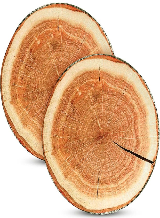 Queekay 2 Pcs Round Throw Pillow Decorative Wood Slice Floor Cushion 3D Digital Printing Forest Decor Soft Circle Pillow Cute Stump Camping Memory Foam for Home Chair Bedroom Decor(Emulation) - Image 1