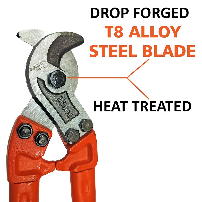 Harden 18 450mm Professional Cable Cutter Made from T8 Alloy Steel Hardened T8 Steel Cutting Blades For Chopping Aluminium Cables 570071 - Image 3