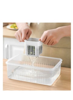 Food Storage Containers with Lids Airtight Scallion Preservation Box Fridge  Fresh-Keeping Container Divided Fruit Storage