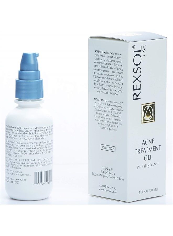 REXSOL Acne Treatment Gel Salicylic Acid Gel (60 ml / 2 fl oz) - Image 1