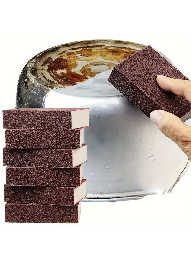 5pcs Emery Magic Wet Wipes Pot Scouring Pads Powerful Stain Rust Scale Removal Sponge Blocks - Image 1