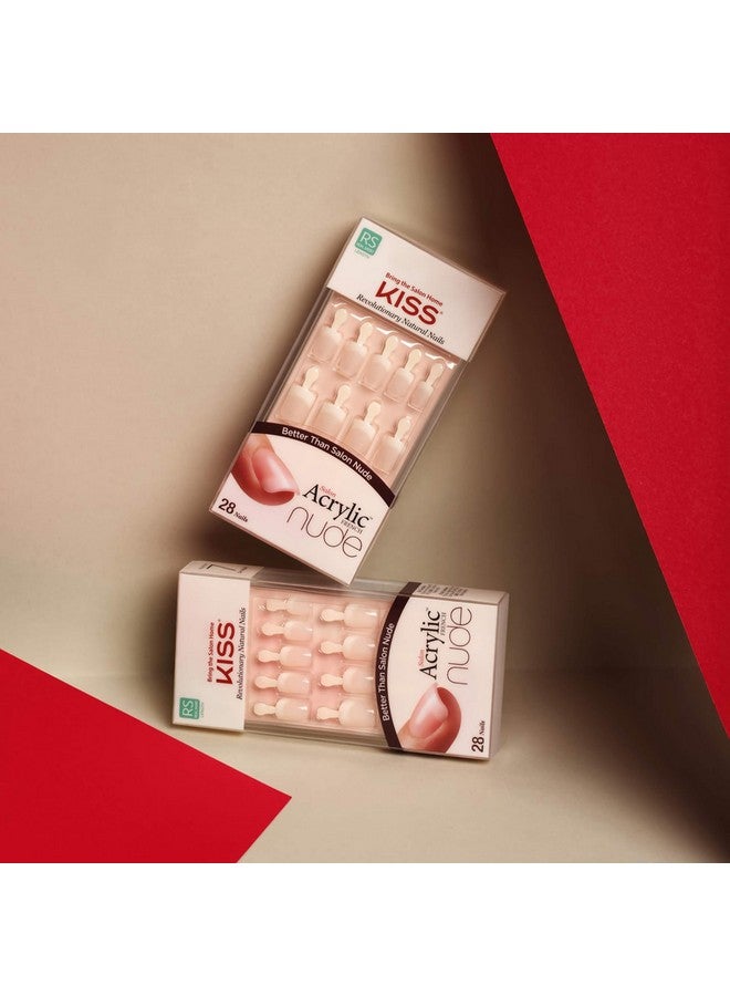 KISS Salon Acrylic Press On Nails, Nail glue included, 'Breathtaking', French, Real Short Size, Squoval Shape, Includes 28 Nails, 2g Glue, 1 Manicure Stick, 1 Mini file - Image 4