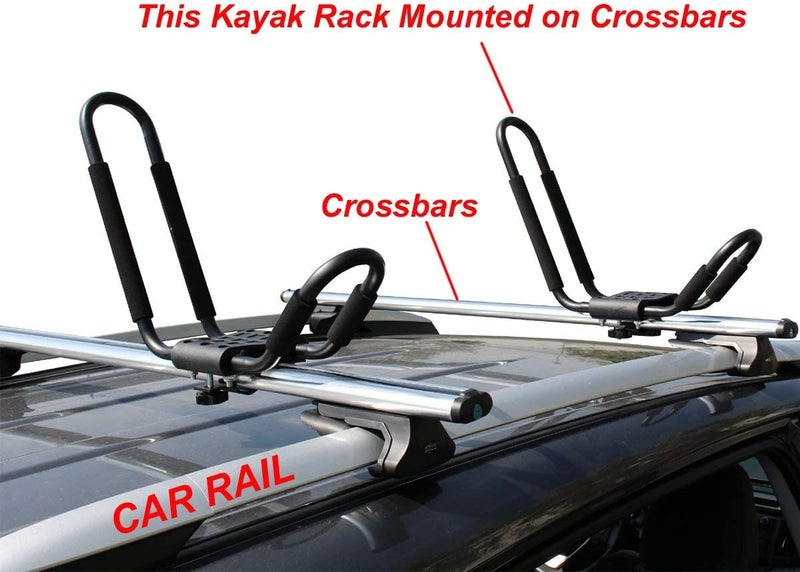 TMS J-Bar Rack HD Kayak Carrier Canoe Boat Surf Ski Roof Top Mounted on Car SUV Crossbar - Image 3