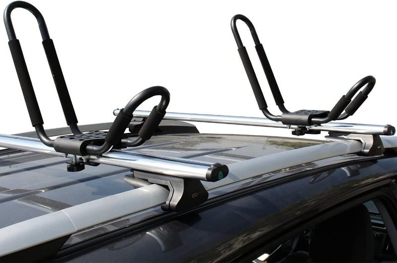 TMS J-Bar Rack HD Kayak Carrier Canoe Boat Surf Ski Roof Top Mounted on Car SUV Crossbar - Image 2