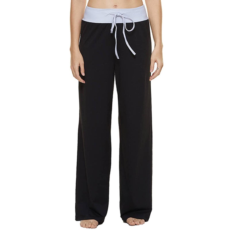 ccko Womens Comfy Pajama Pants Casual Drawstring Floral Palazzo Lounge Pants Wide Leg Bottoms - Image 1