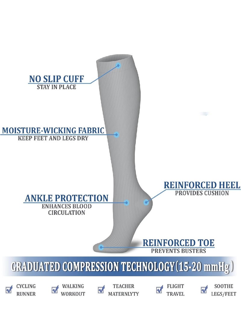 Generic Blood Circulation Compression Socks For Men And Women (8 Pairs), The Best Support For Sports, Running And Hiking（XL）  - Image 4