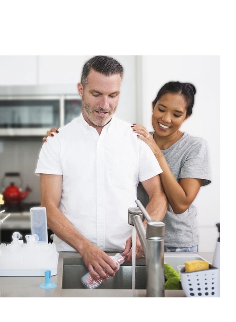 SYOSI 3-in-1 Baby Bottle Brush, Baby Bottle Cleaning Set, Pacifier Brush, for Water Bottles, Baby Bottles, Glass Cups, and Thermoses with Food-Grade Silicone Tools - Image 5