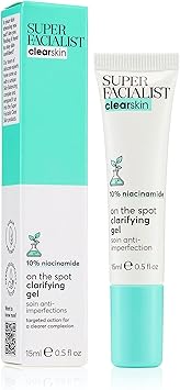 Super Facialist On The Spot Clarifying Gel Spot Treatment for Acne with 10 Niacinamide Tea Tree Oil Prebiotics Vegan Friendly 15ml - Image 1