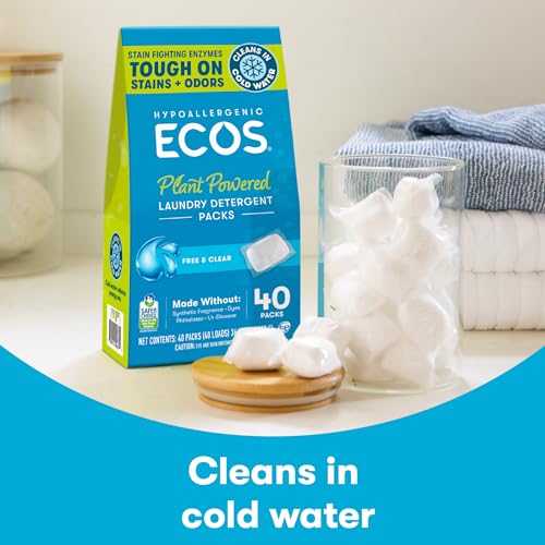 ECOS Laundry Detergent Packs 80 Loads 100 Plastic Free Packaging Convenient No Mess Washing Soap Packs Hypoallergenic for Sensitive Skin Free Clear - Image 5