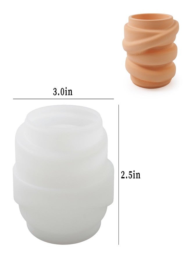 Wehous Irregular Resin Jar Molds, Spiral Strap Shape Storage Jar Silicone Molds for Resin Concrete, Unique Candle Holder Container Box Succulent Plant Pot Mold for Cement Plaster Art Craft DIY Decor - Image 2