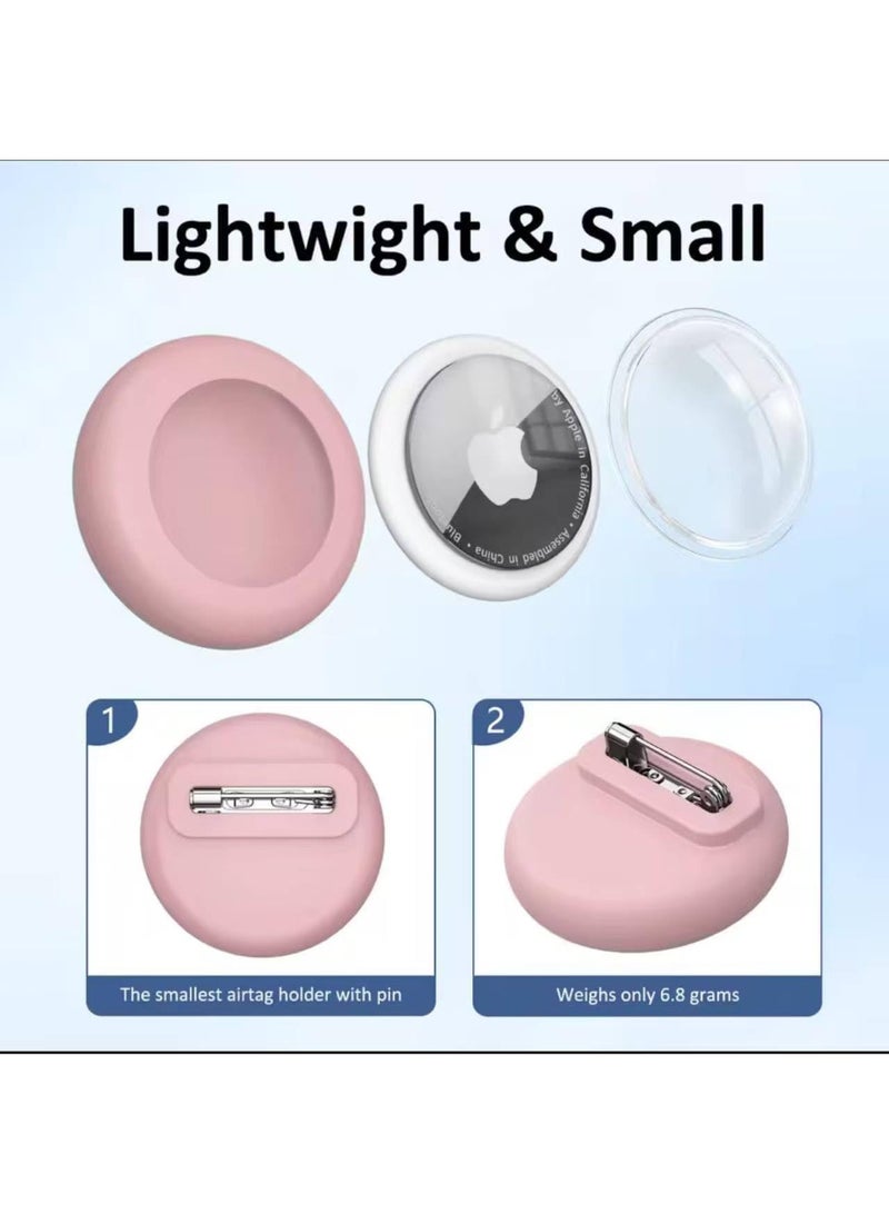 Compatible with Airtags Holder Kids Hidden,Silicone Case for AirTags with Invisible Pins, Anti Lost and Safety Pins Hidden Inside Clothes.Shoes.Backpack and Stroller for Children Elderly (Pink) - Image 3
