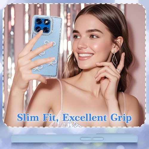 DIZORO for Motorola Moto Edge 60 Fusion 5G / Edge 60 5G Cover,Cute Bow Tie Aesthetic Phone Case,Trendy Slim Hard IMD Shockproof Protective Bumper Designer Phone Back Cover for Women Girls Sierra - Image 3