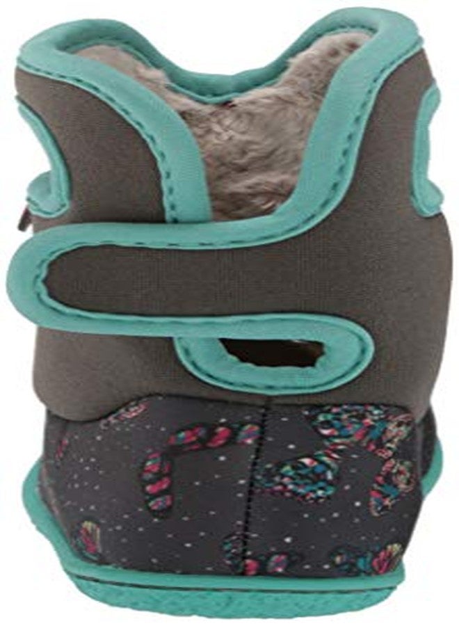 Bogs Baby Waterproof Snowboot Rain Boot, Butterflies-Dark Gray, 10 US Unisex Infant - Image 3
