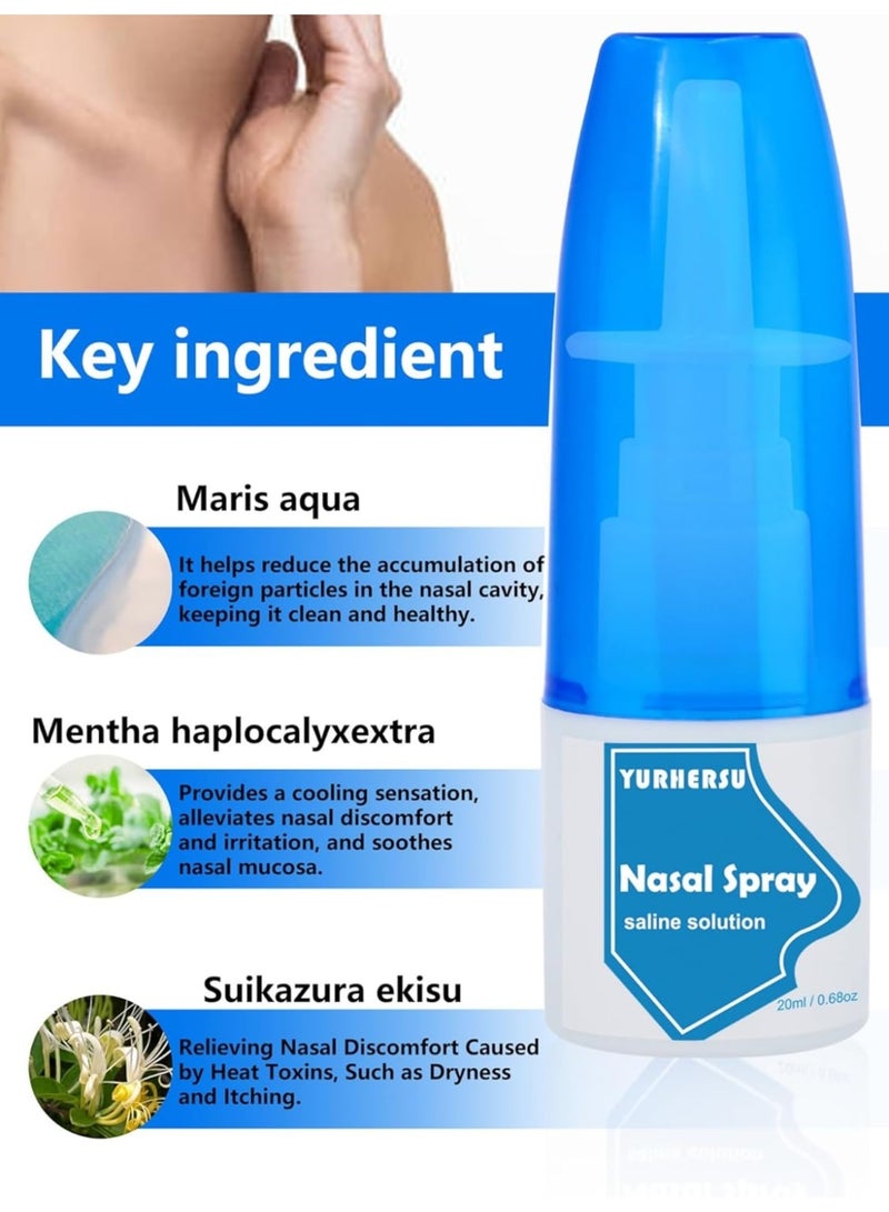 Suntown Nasal Spray Saline Solution (20ml), Gentle Moisturizing Nasal Mist for Daily Care ‚Äì Prevents Dryness & Cracking ‚Äì Ideal for Cold & Allergy Season Relief - Image 3