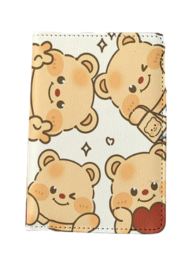 ماركة غير محددة حامل جواز سفر أبيض متعدد الوظائف من 4 Bears، غطاء حماية جواز السفر، حامل بطاقة هوية للأولاد والبنات من الجلد الصناعي، حامل بطاقة هوية للسفر، إكسسوارات السفر  - Image 1