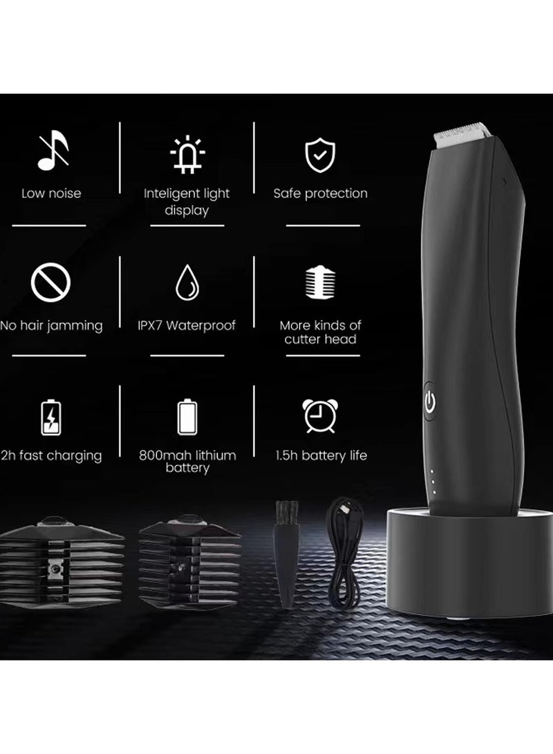 VUCATIN Electric Body Hair Trimmer Waterproof Wet Dry Cordless Body Groomer Ball Back Shavers Fast Charging Replaceable Ceramic Blade Pubic Hair Trimmer Body Groomer Kit for Full Body Grooming - Image 2