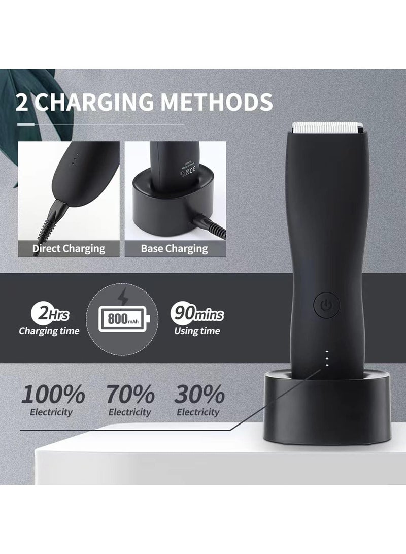 VUCATIN Electric Body Hair Trimmer Waterproof Wet Dry Cordless Body Groomer Ball Back Shavers Fast Charging Replaceable Ceramic Blade Pubic Hair Trimmer Body Groomer Kit for Full Body Grooming - Image 5