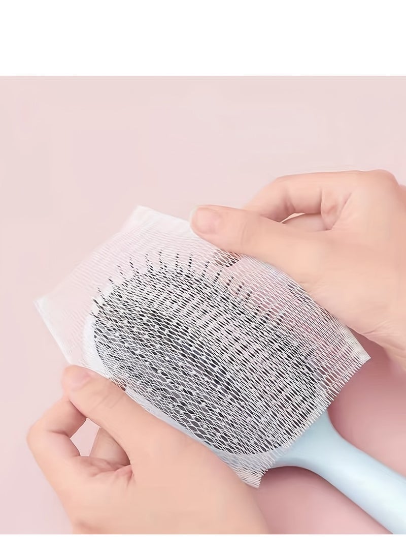 50pcs Hair Brush Cleaning Nets with Elastic Mesh & Nylon Bristles - Detachable, Reusable Brush Cleaner for Normal Hair Combs, Round & Cylindrical Brushes - Hair Debris Remover Tool, Hair Brush Cleaning Tool - Image 1