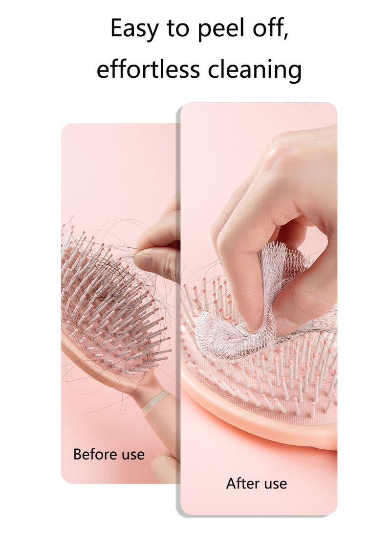 50pcs Hair Brush Cleaning Nets with Elastic Mesh & Nylon Bristles - Detachable, Reusable Brush Cleaner for Normal Hair Combs, Round & Cylindrical Brushes - Hair Debris Remover Tool, Hair Brush Cleaning Tool - Image 2
