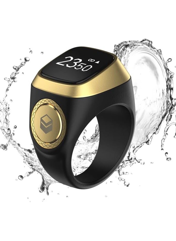iQIBLA Iqibla Smart Tasbih Zikr Ring Muslim Prayer Prayer timing reminder OLED display Tasbih Counter Smart Ring Wearable Black 22mm USB  - Image 3