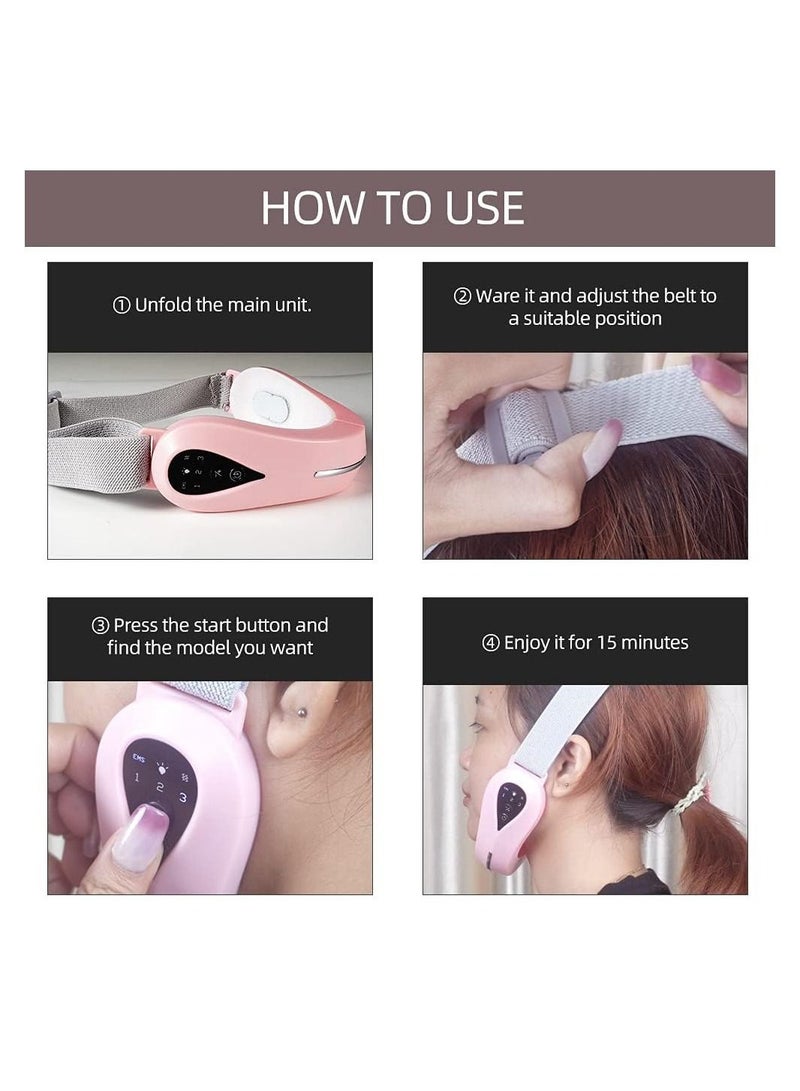 مدلك الوجه رقيقة مع وظيفة الجلد تجديد الخامس على شكل الوجه مدلك الوجه رقيقة جهاز الاهتزاز الذقن ( الوردي ) - Image 2