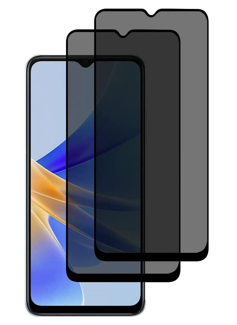 we3 2 Piece Tempered Glass Screen Protector Anti-Spy Privacy Designed For Oppo A17 Full Screen Coverage And Bubble Free - Image 1