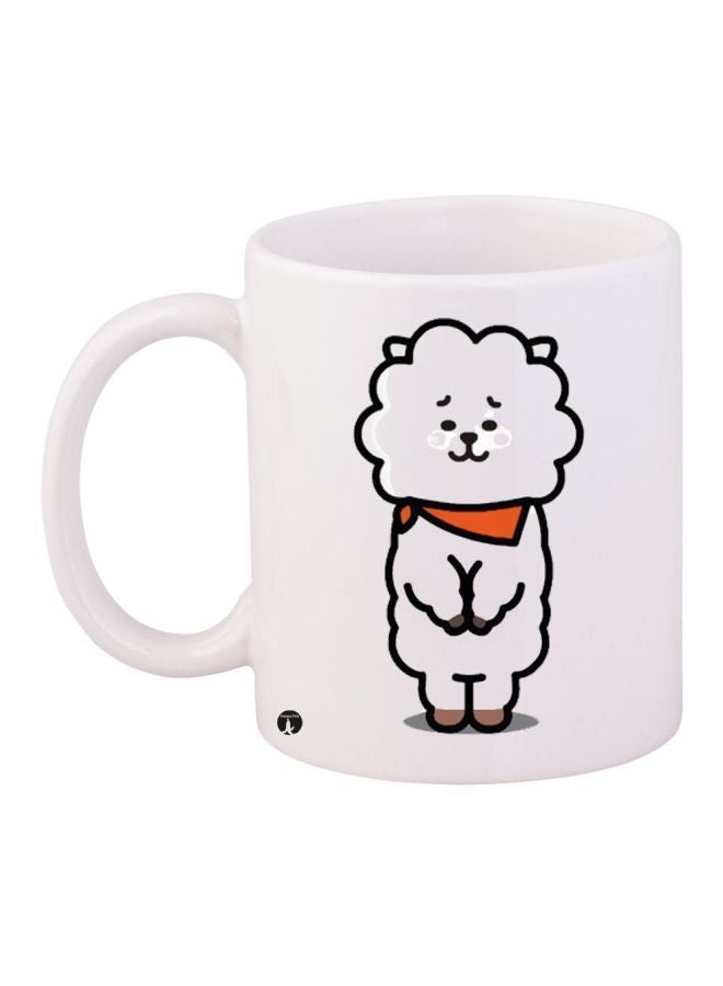 RYN Cartoon Printed Coffee Mug White/Black 11ounce