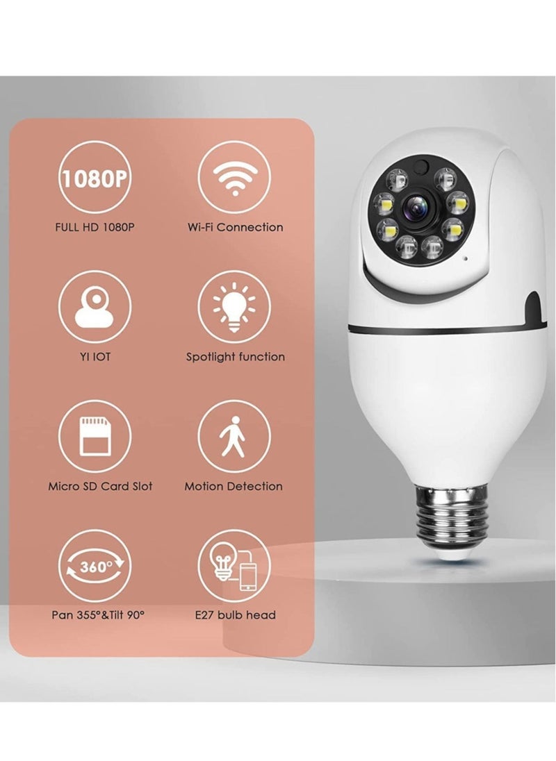 ELTRAZONE 360 Degree Security Cameras Wireless Outdoor, 2.4GHz & 5G WiFi Light Bulb Camera, 1080p Wireless Cameras for Home Security, Indoor Security Camera System, Motion Detection, Two-Way Audio - Image 2
