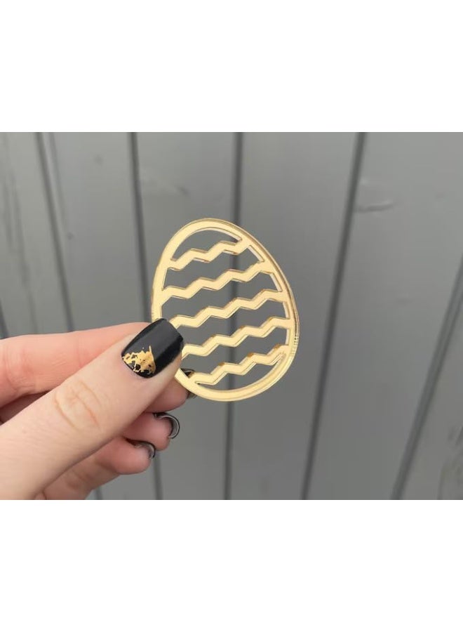 Horoof Home® Gold Acrylic Easter Egg Cupcake Topper - Image 1