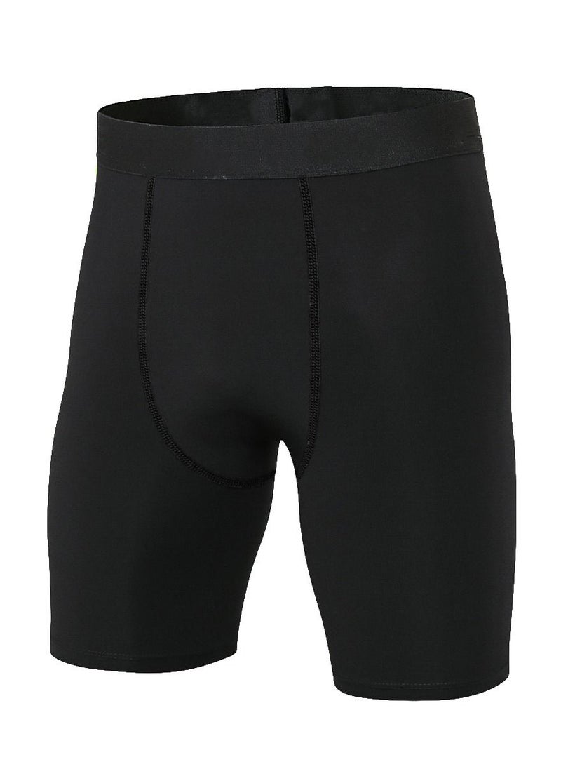 Loquat - Men Quick Dry Breathable Elastic Shorts Black - Image 1