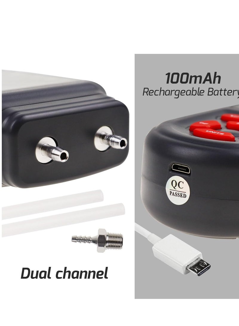 مقياس ضغطDifferential قابل للاختيار ±3Psi مدى قياس عالٍ HVAC مقياس درجة حرارة يدوي محترف ذو منفذين مزدوجين - Image 5