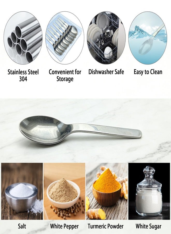 SCORYULE 14PCS Small Tiny Spoons, 3.6 Inch, Stainless Steel 304 Mini Spoons for Salt Jars Spice Jars, Seasoning, Powder Spices, Pepper, Tea, Coffee - Image 3
