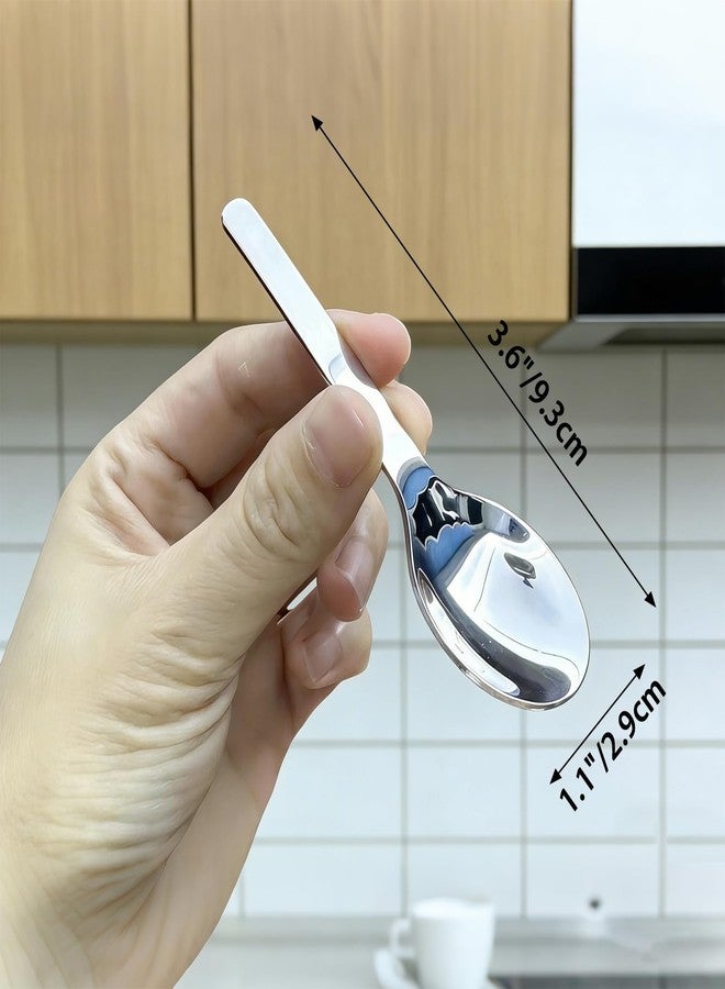 SCORYULE 14PCS Small Tiny Spoons, 3.6 Inch, Stainless Steel 304 Mini Spoons for Salt Jars Spice Jars, Seasoning, Powder Spices, Pepper, Tea, Coffee - Image 2