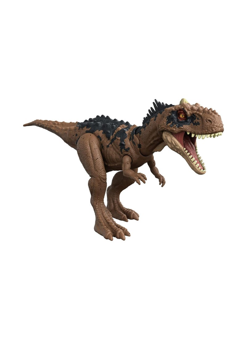 Mattel Games - Jurassic World Dominion Roar Strikers Rajasaurus Dinosaur Action Figure with Roaring Sound and Attack Action - Image 1